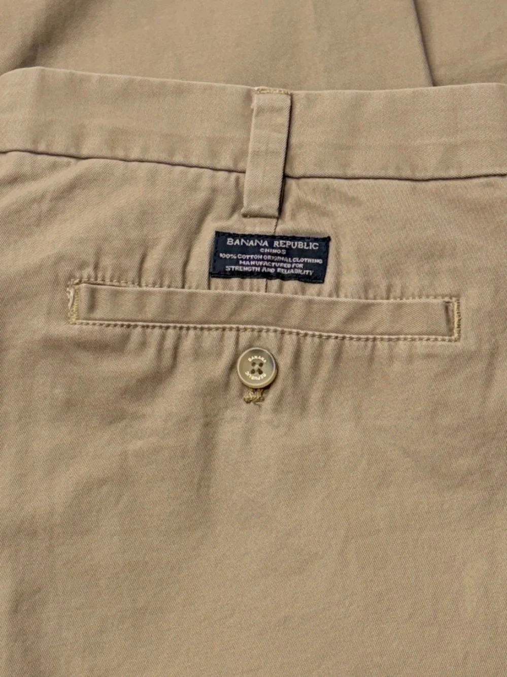 Banana Republic Emerson Chino Mens 38x32 Tan Pants Cotton Classic Fit